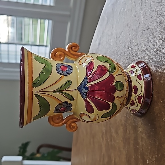 ITALY HAND PAINTED VASE VINTAGE - Picture 2 of 10